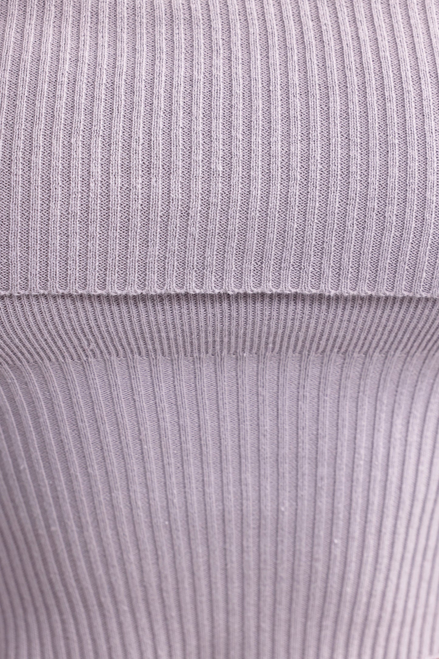 Bandeau Chunky Knit Crop Top in Dusty Lavender