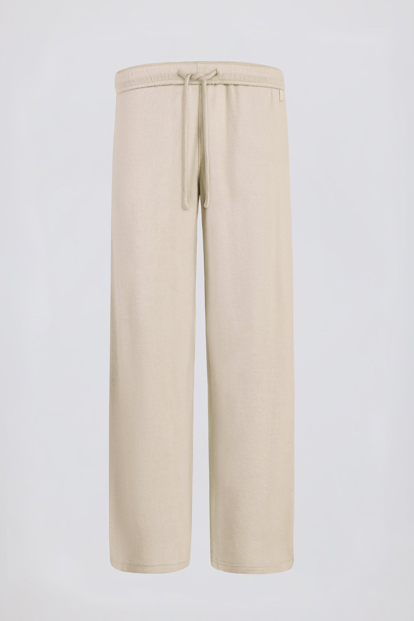 Brushed Jersey Wide-Leg Joggers in Ecru