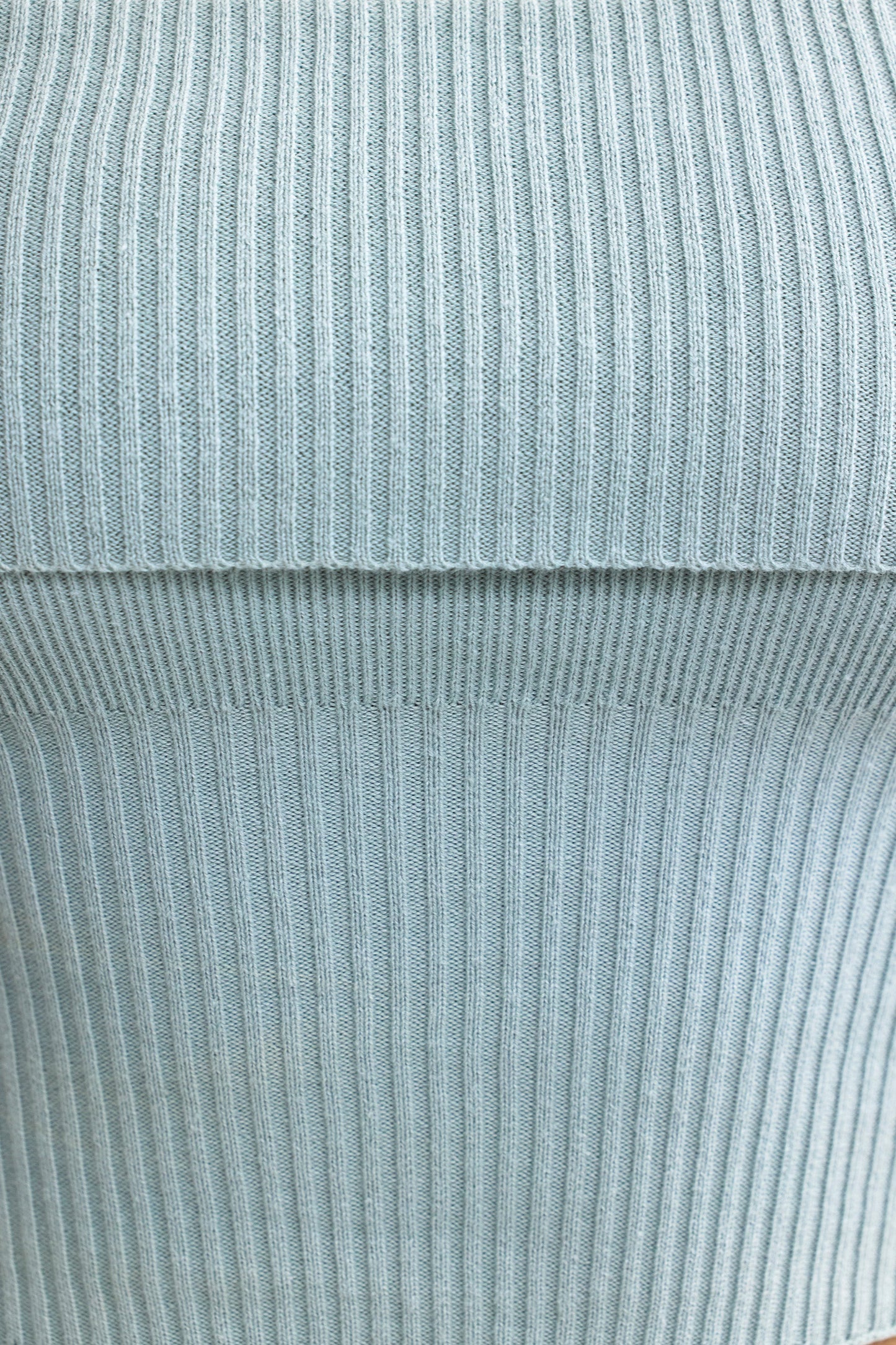 Bandeau Chunky Knit Crop Top in Dusty Teal