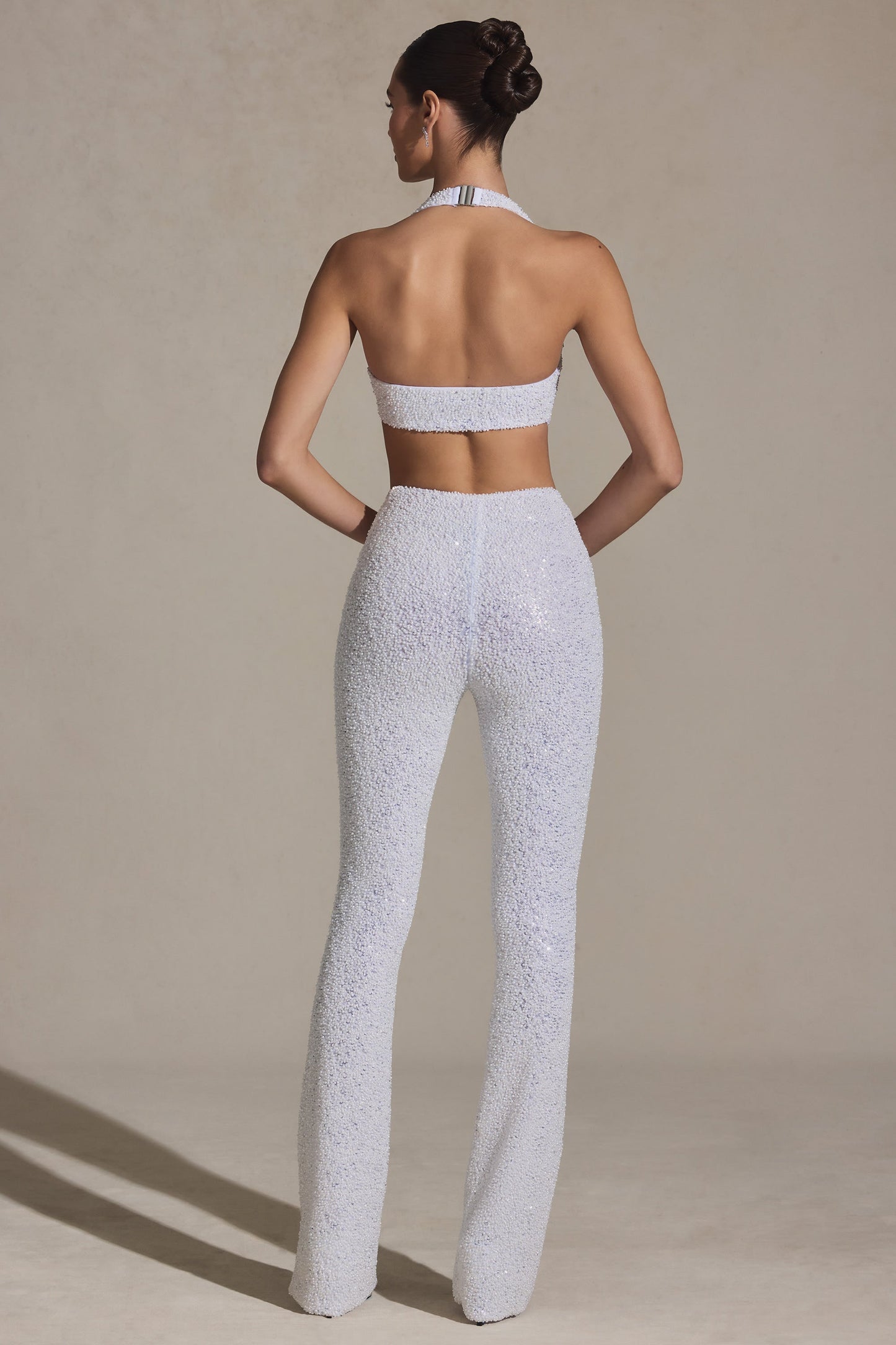 Embellished Cut-Out Jumpsuit in White