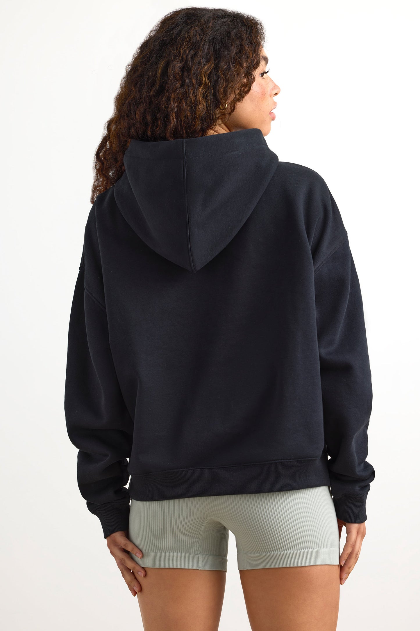 Appliqu�� Oversized Hoodie in Black