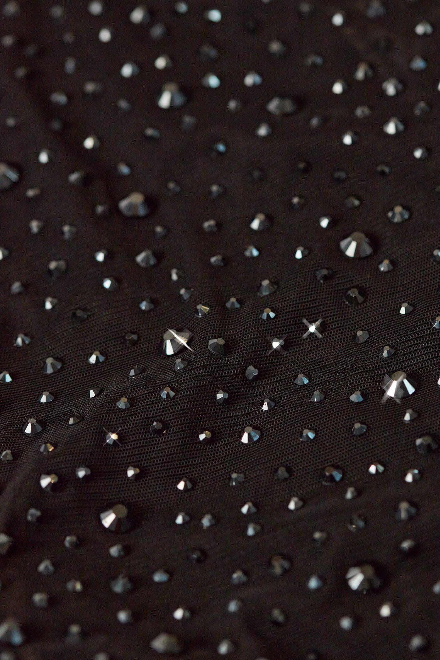 Embellished Cowl-Neck Crop Top in Black