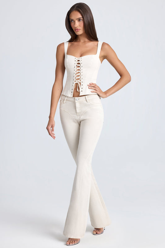 Tall Mid-Rise Flared Jeans in Ecru