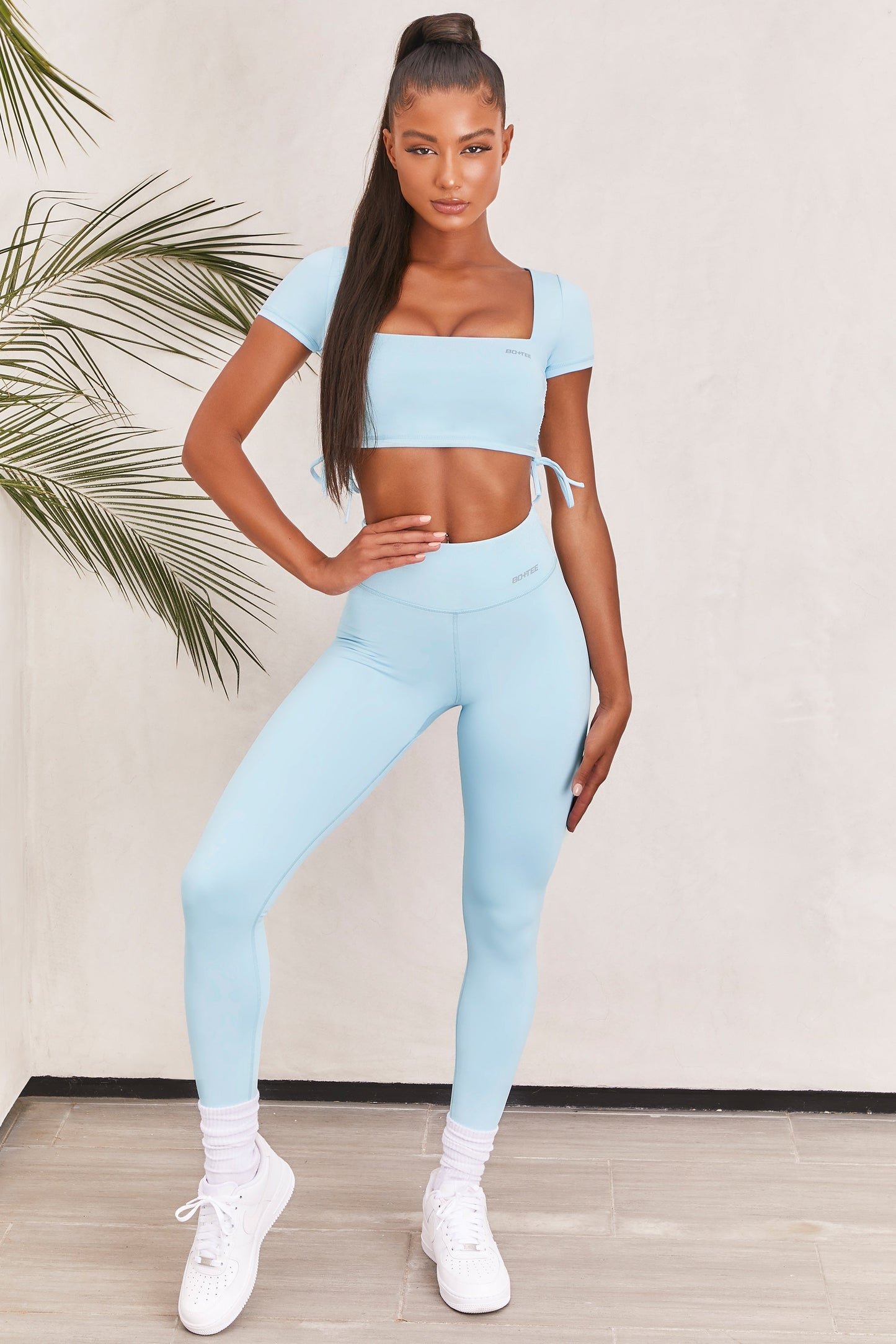 Slinky Crop Top in Ice Blue